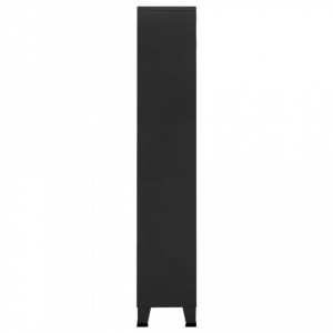 Bibliotecă tip industrial, negru, 80x32x180 cm, oțel - V339631V - Img 3