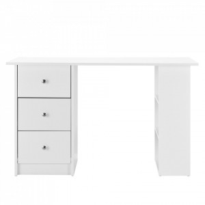 Birou cu 3 sertare si 3 rafturi alb - P56817820 - Img 4