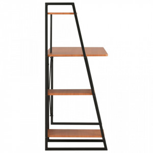 Birou cu rafturi, negru si maro, 102 x 50 x 117 cm - V20285V - Img 3
