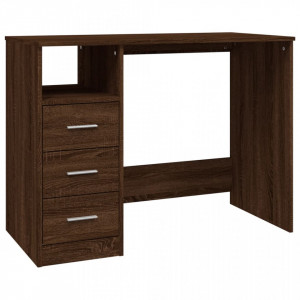 Birou cu sertare, stejar maro, 102x50x76 cm, lemn prelucrat - V823039V - Img 1