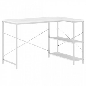 Birou de computer, alb, 110x72x70 cm, lemn prelucrat - V30213V - Img 1
