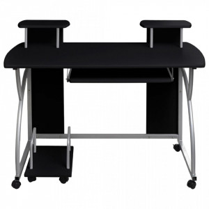 Birou de computer, negru, 110x52x88,5 cm, lemn prelucrat - V20582V - Img 3