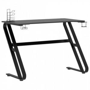 Birou de gaming cu picioare în formă de ZZ, negru, 110x60x75 cm - V325412V