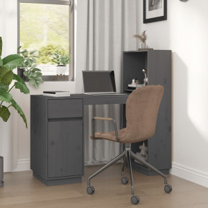 Birou, gri, 110x53x117 cm, lemn masiv de pin - V814511V - Img 2