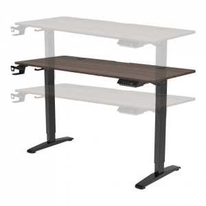 Birou inaltime reglabila, 140 x 60 x 73-118 cm, efect lemn nuc/negru - P79660577 - Img 4