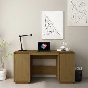 Birou, maro miere, 140x50x75 cm, lemn masiv de pin - V814327V - Img 2