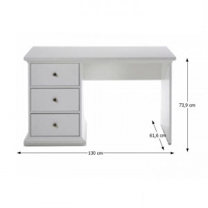 Birou, măsuţă, masă PC albă şi sonoma, 130 cm - TP149848 - Img 4