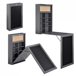 Birou pliabil cu tabla integrata pentru scris, gri inchis - P65373529 - Img 1