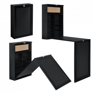 Birou pliabil cu tabla integrata pentru scris, negru - P65373530 - Img 2