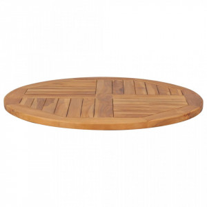 Blat de masa rotund, 80 cm, lemn masiv de tec, 2,5 cm - V48986V - Img 4