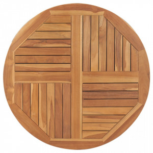 Blat de masa rotund, 90 cm, lemn masiv de tec, 2,5 cm - V48987V - Img 1