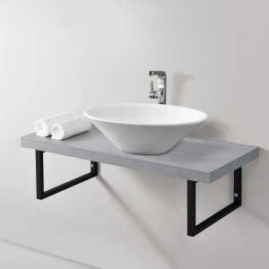 Blat pentru lavoar cu suport metalic be inchis negru mat - P71649880 - Img 4