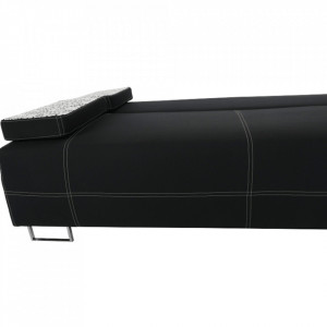 Canapea extensibilă cu spaţiu de depozitare, negru/model, 196x87x75 cm - TP45942 - Img 7