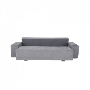 Canapea extensibilă, gri deschis, 255x105x98 cm - TP303455 - Img 12