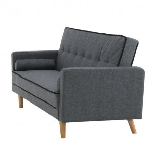 Canapea extensibilă, material gri, 186x75x89 cm - TP227595 - Img 11