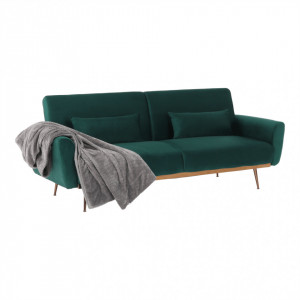 Canapea extensibilă, material textil Velvet smarald, 211x83x85cm - TP263648 - Img 10