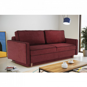 Canapea extensibilă, roz / negru, 213x100x90 cm - TP304098 - Img 5