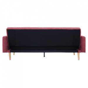 Canapea extensibilă, vişiniu, 214x84x84 cm - TP280891 - Img 3