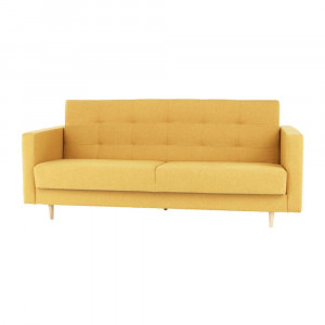 Canapea tapiţat 3 locuri, material textil muştar, 207x92x94 cm - TP209299 - Img 6