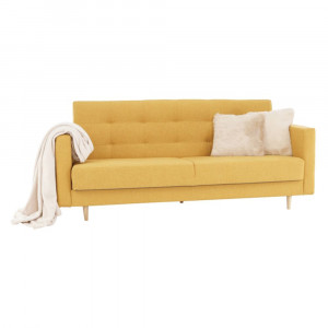 Canapea tapiţat 3 locuri, material textil muştar, 207x92x94 cm - TP209299 - Img 8