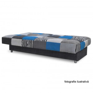 Canapea, textil verde gălbui/gri/negru, 195x90x90 cm - TP69564 - Img 2