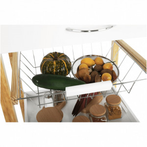 Carucior de servire, alb/natural, 50x40x83 cm - TP255861 - Img 11