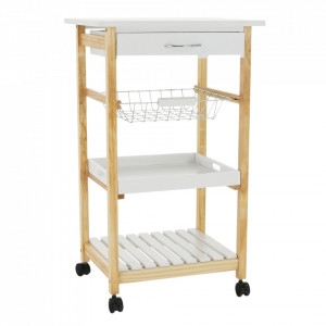 Carucior de servire, alb/natural, 50x40x83 cm - TP255861 - Img 16