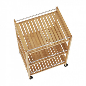 Cărucior de servire, bambus natural, 47x38x76 cm - TP277827 - Img 4
