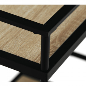 Cărucior de servire, culoarea stejar/negru, 61x43x89 cm - TP302744 - Img 15