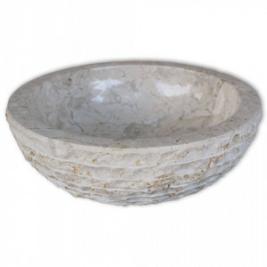 Chiuvetă, crem, 40 cm, marmură - V242673V