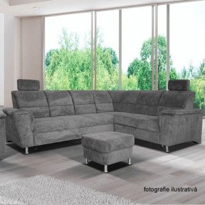 Colţar extensibil, material textil gri, model dreapta, 267x86/114x217 cm - TP149052 - Img 3