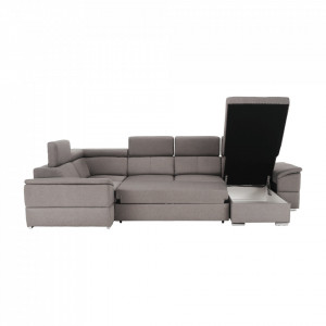 Colţar, gri maroniu Taupe, model dreapta, 330x79/97x183/196 cm - TP263487 - Img 13