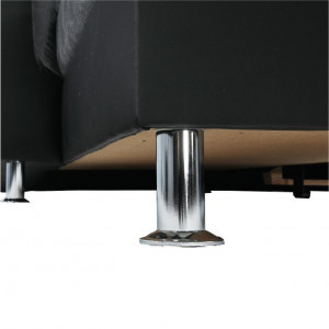 Colţar, piele ecologică negru/material, model dreapta, 325x86/106x168/217 cm - TP149898 - Img 3
