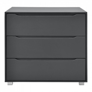 Comoda cu 3 sertare, 77,5 x 80 x 48 cm, gri inchis - P72528809 - Img 3
