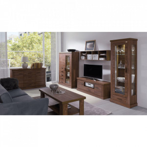 Comodă cu 3 sertare și 1 dulap, maro, 123x44x88 cm - TP264723 - Img 3