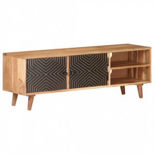 Comodă TV, 115x30x39 cm, lemn masiv de acacia - V322665V - Img 2