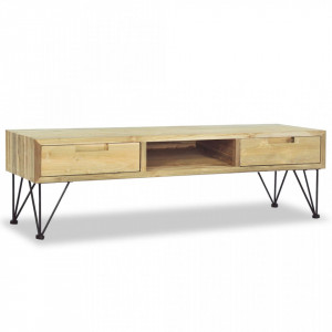 Comoda TV 120 x 35 x 35 cm, lemn tec masiv - V244575V - Img 2