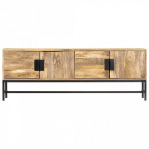 Comoda TV, 140 x 30 x 50 cm, lemn masiv de mango - V285863V - Img 4
