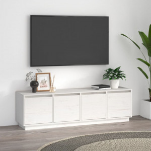 Comodă TV, alb, 156x37x45 cm, lemn masiv de pin - V814395V - Img 2