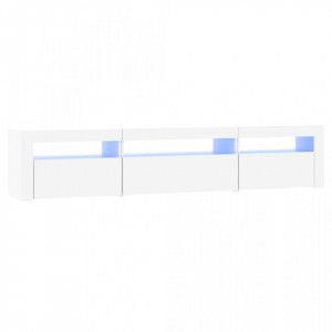 Comodă TV cu lumini LED, alb, 195x35x40 cm - V3152738V