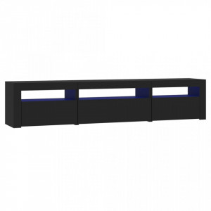 Comodă TV cu lumini LED, negru, 195x35x40 cm - V3152739V