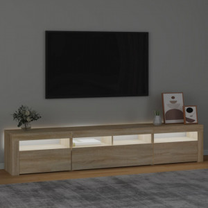 Comodă TV cu lumini LED, stejar sonoma, 210x35x40 cm - V3152732V - Img 3