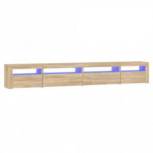 Comodă TV cu lumini LED, stejar sonoma, 270x35x40 cm - V3152748V
