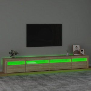 Comodă TV cu lumini LED, stejar sonoma, 270x35x40 cm - V3152748V - Img 4