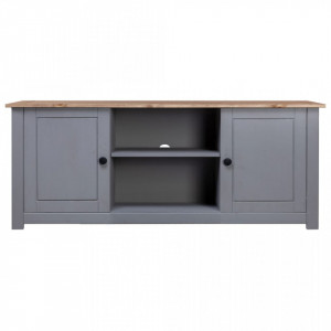 Comodă TV, gri, 120x40x50 cm, lemn masiv de pin, gama Panama - V282671V