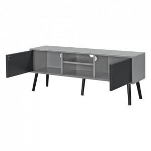 Comoda TV gri deschis/negru - P73649699 - Img 3