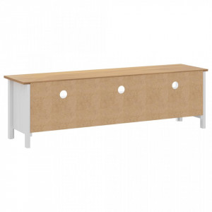 Comoda TV Hill Range, alb, 158x40x47 cm, lemn masiv de pin - V288930V - Img 4