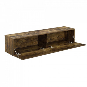 Comoda TV montabila pe perete, efect lemn nuc - P71913165 - Img 4