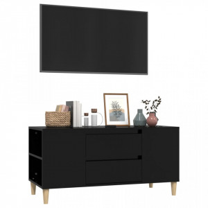 Comodă TV, negru, 102x44,5x50 cm, lemn prelucrat - V819597V - Img 4