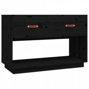 Comodă TV, negru, 90x40x60 cm, lemn masiv de pin - V821526V